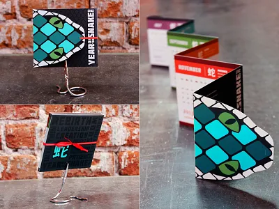 Year of the Snake calender design illustration print snake