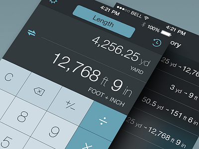 Convert on iOS 7 app calculator conversion flat interface ios 7 ios7 iphone ui ux