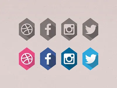 Social Media Icons craze long shadows media social