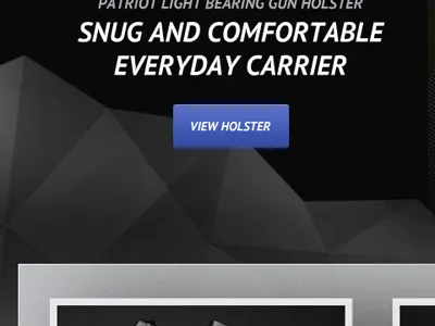 Homepage Banner Area blue button cold crystal facet frost gun holster photoshop website