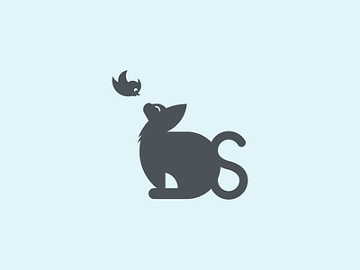 Smitten bird cat contact kitten mark minimal s