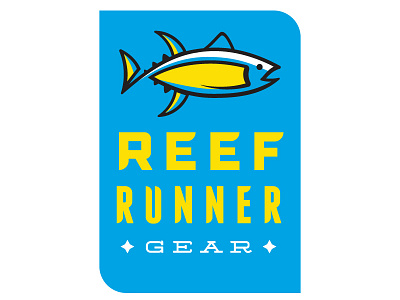 Reef Runner Gear aqua blue enclosure fish gear illustration reef shape sport tuna typography water