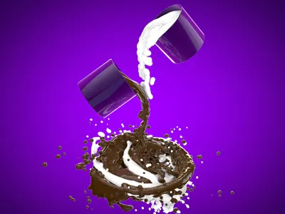 Chocolate Love 3d bucket chocolate cinema fluid milk