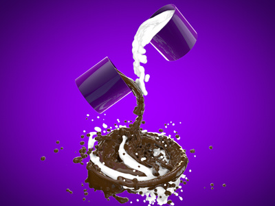 Chocolate Love 3d bucket chocolate cinema fluid milk