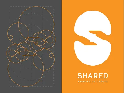 Shared Logo brand caring corporate design grid guide identity lines logo orange shared sharing