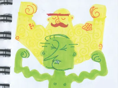 Strong Men illustration marker