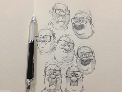 Stache/Combover character design character development illustration