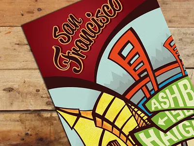 San Francisco Poster city haightashbury illustration poster sanfrancisco