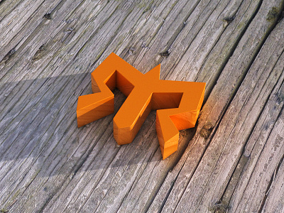 3D Ragnar explorations cont. 3d animation c4d logo mock orange ragnar reflect shadow shiny texture wood