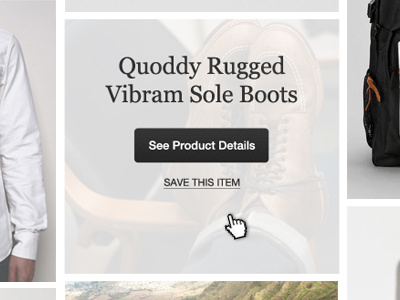 Multiple Action Hover State branding button concept description gallery hover ia men photo pinterest rollover ux