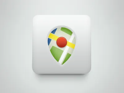 Map app dribbble green icon ios light map new shot