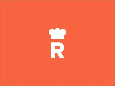 R is for Recipes cloud cooking hat initials logo network online orange recipe