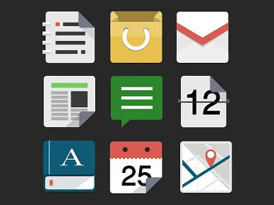 Flat Icon set flat icon illustrator