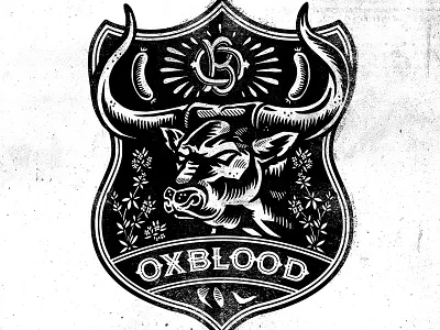 Oxblood art branding chef design emblem illustration logo ox oxblood
