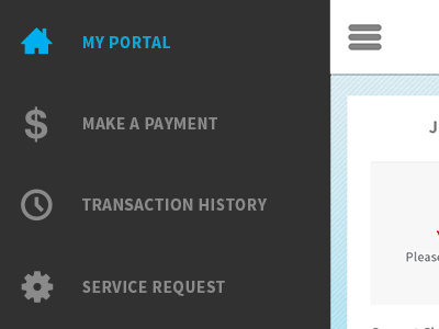 Navigation for payment app app menu mobile nav navigation payment ui