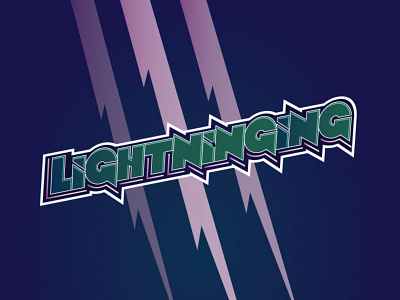 Lightninging gradient illustrator lightning typography vector