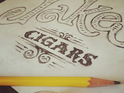 Jakes Cigars cigars drawing hand drawn illustration sketch type typography vintage