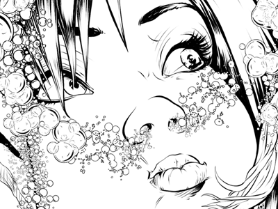 Comic Story Art - Alice Under the Sea 2 alice comic comic book illustration ink pen and ink sequential art white rabbit wonderland zenescope