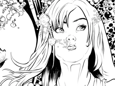 Comic Story Art - Alice Under the Sea alice comic comic book illustration ink pen and ink sequential art wonderland