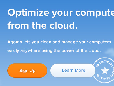 Landing Cleanness brandon buttons landing page stamp