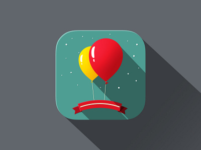 iOS 7 App Icon app baloons flat ios7 long shadow long shadow party