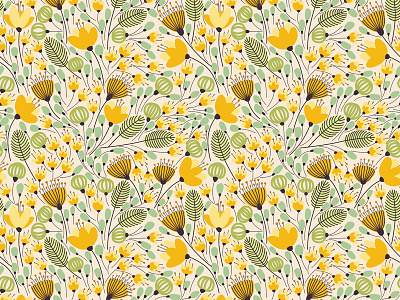 Flowers blossom floral flower ornament pattern seamless spring summer texture wallpaper yellow