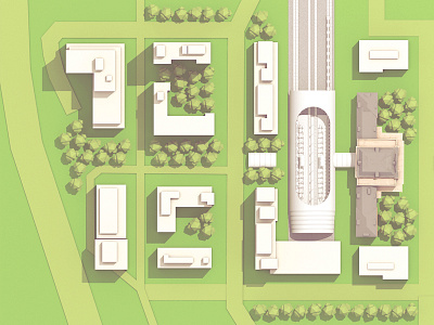 Union Square [Site Plan] architecture buildings c4d cinema 4d footprint model plan render site plan top view