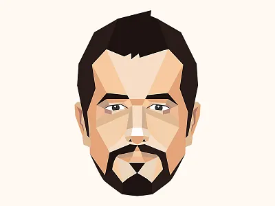 Geometric 2d design flat geo geometric illustration portrait poster