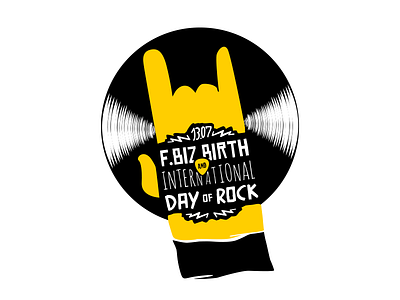 Project Logo Option black disco id identity logo logotype rock rock and roll yellow