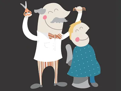 Snip-snip barber digital illustration