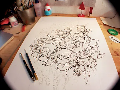 Music Mash Up character comic cute drawing inking music sketch sweet