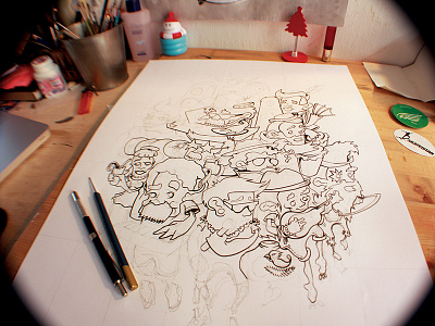 Music Mash Up character comic cute drawing inking music sketch sweet