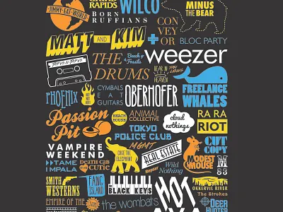My Favorite Bands digital illustration music typography