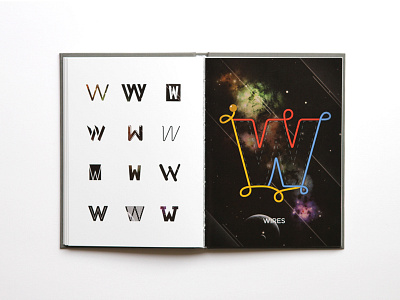 W is for "wires" alphabet book design editorial flat letterpress negative space w wires