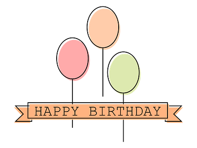 Happy Birthday flat inkscape vector