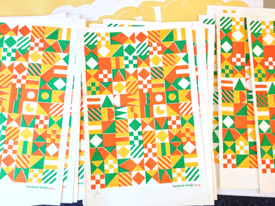 da final 3 color risograph print blocks geometric pattern risograph typography