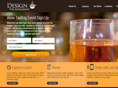 Restaurant Landing Page forms landingpage restaurant
