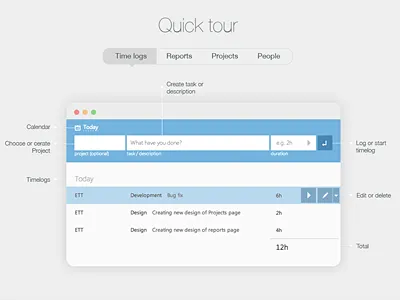 Easy time tracking landing clean home page landing time tracking tour
