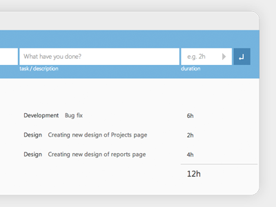 Easy time tracking clean time tracking ui user interface