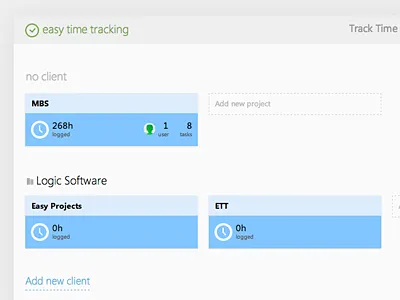 Easy time tracking clean time tracking ui user interface