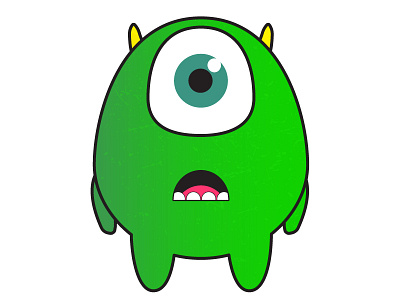 Mike Wazowski disney illustrator monsters inc monsters university vector