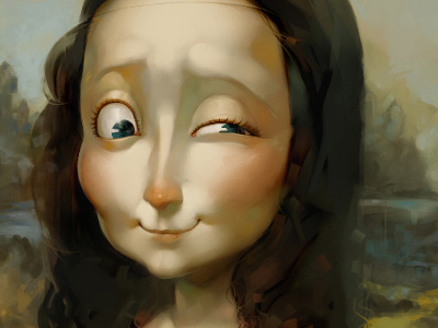 Mona Lisa caricature illustration mona lisa xnhan00