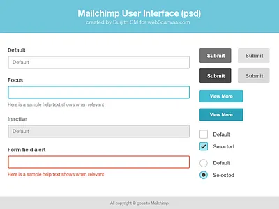 Mailchimp UI Kit - Free psd free free psd freebie mailchimp psd ui ui kit