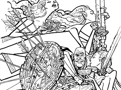 Rolemodels inks illustration inks lgal linework warrior