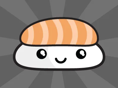 Salmon Sushi cute japanese kawaii salmon sushi vector