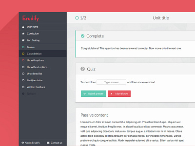 Full interface WIP education flat interface ui ux