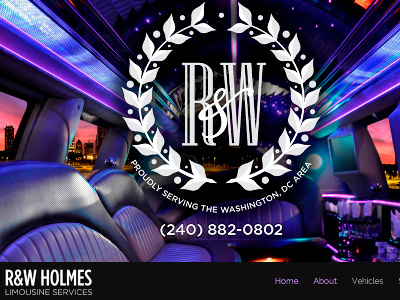 R&W Holmes Limousine Services branding dc limo limousine logo maryland prom web web design website wedding