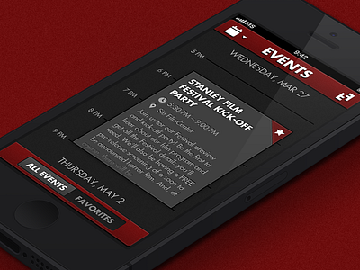 Stanley Film Fest calendar day design festival film interface iphone mobile retina stanley stanleyfilmfest ui