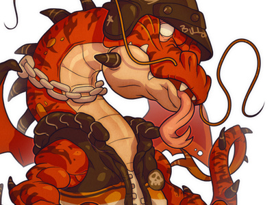 Mutant Mondays dragon gross halloween illustration mutant tmnt