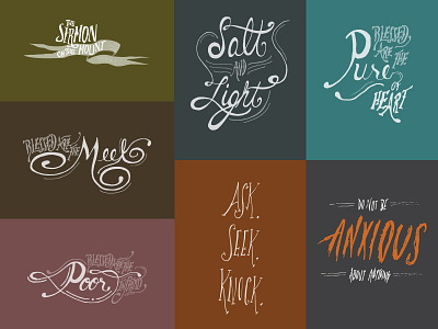 Sermon on the Mount Series hand written illustration lettering scripture type typography